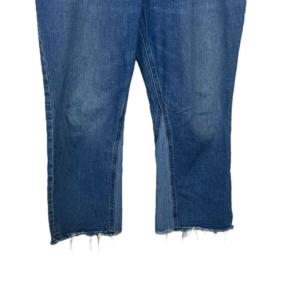 Abercrombie & Fitch The Kick Flare Ultra High Rise Jeans Crop Two Tone Size 32 S - Picture 4 of 13